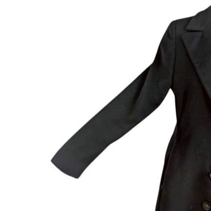 M*t様 ヴェルサーチ　ロングコート　黒　40　べっ甲ボタン　シルバー　チャック