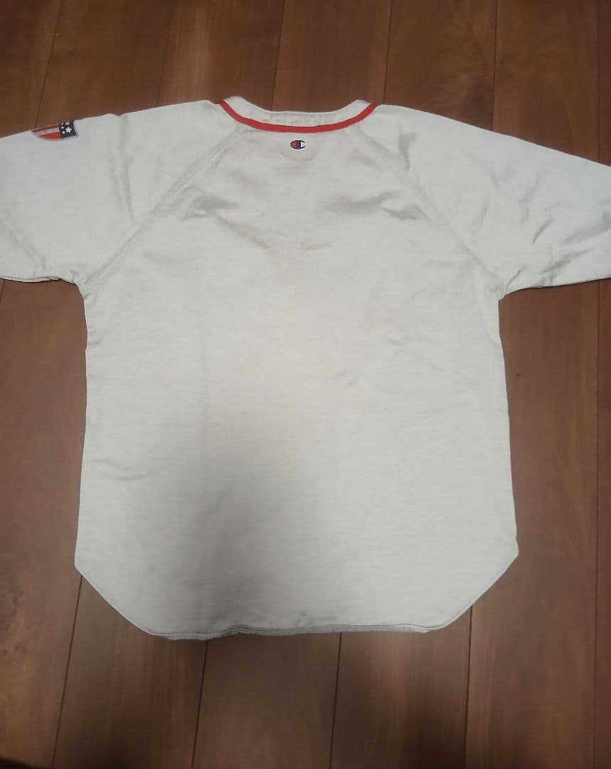 Champion タタキタググレー　90s ヴィンテージベースボールシャツ