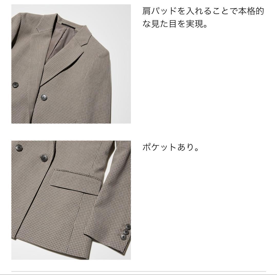 UNIQLO 売り切れ　ダブルジャケット ブラウン　チェック