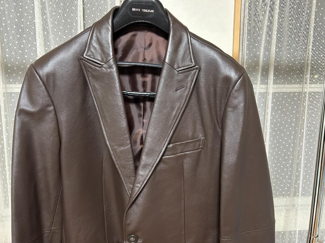 隊長　オールド　ユニクロの羊革リアルレザージャケット(こげ茶)　ＸＬ