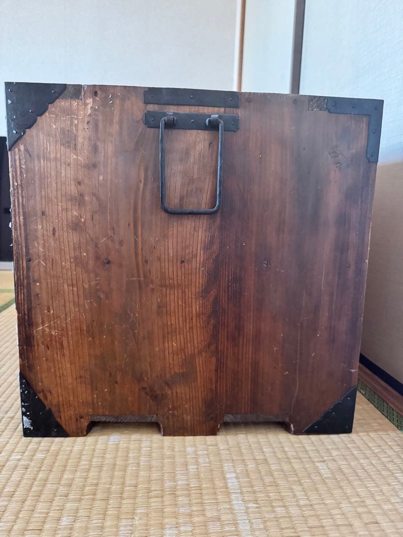 送料無料)和風木製チェスト 2段引き出し