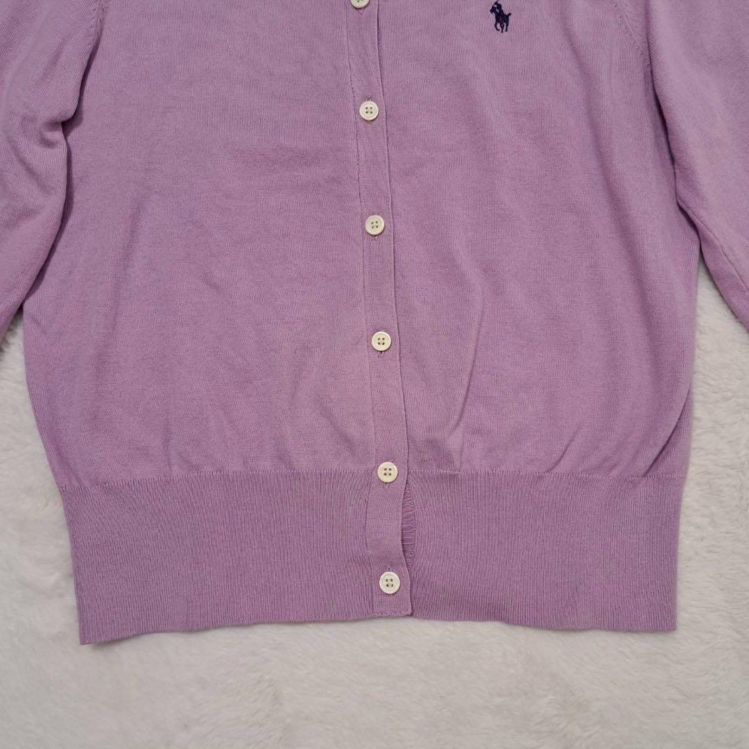 【POLO】カーディガンM ピンク ポニー刺繍定番きれいめ人気 羽織　万能