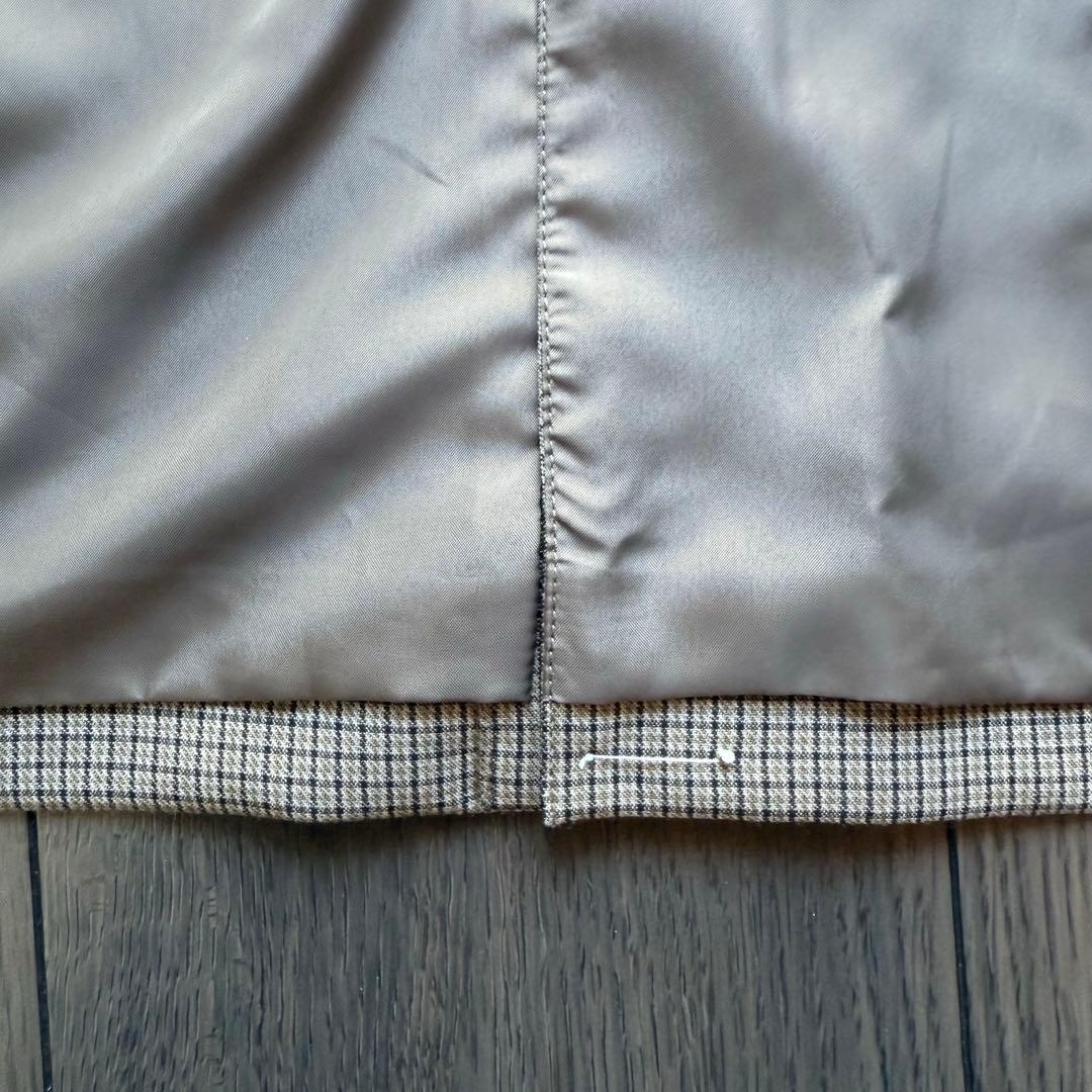 【美品】ユニクロUNIQLOダブルジャケット チェック柄 ブラウン Lサイズ