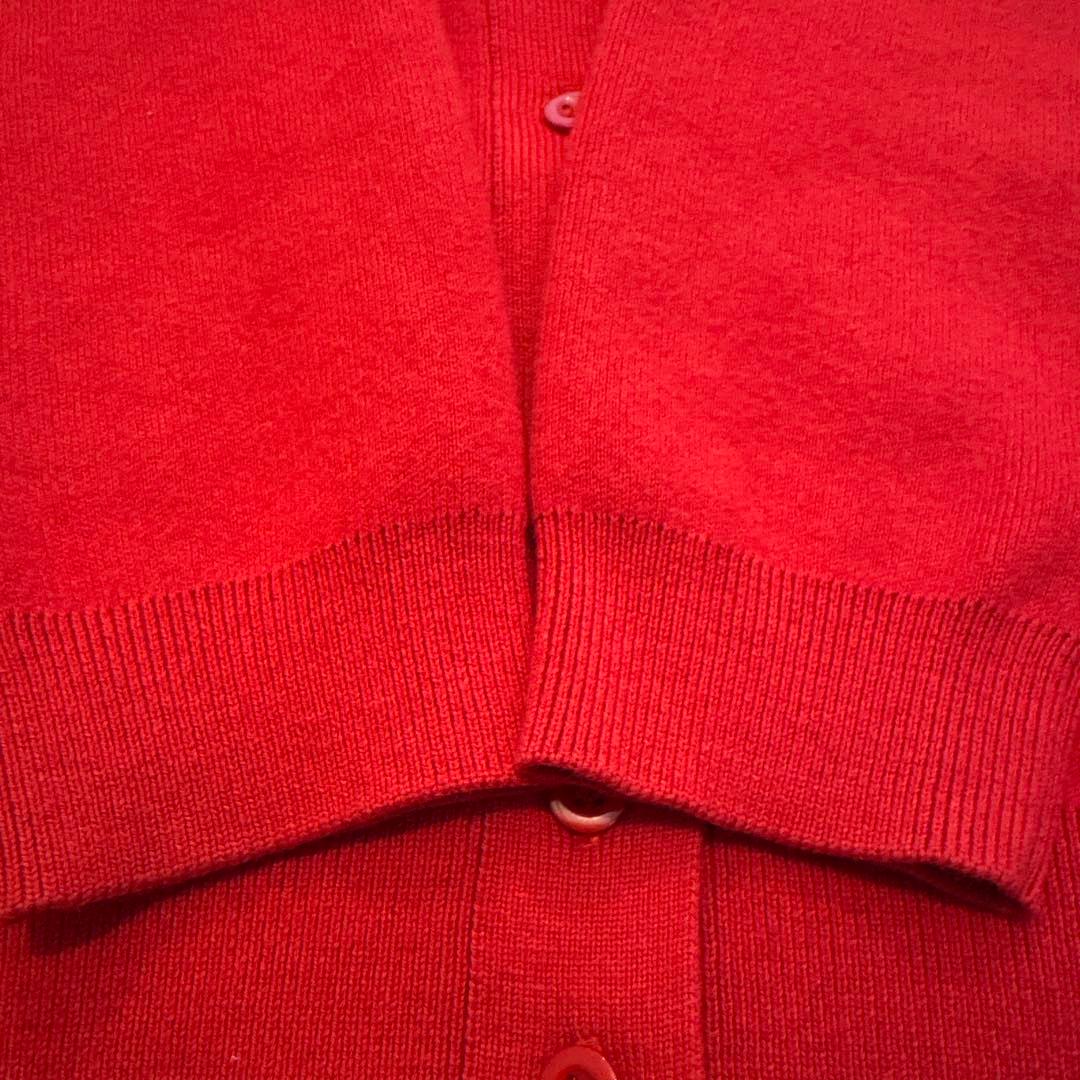 《CABAN》コットンカシミヤクルーネックカーディガン XS レッド(35)