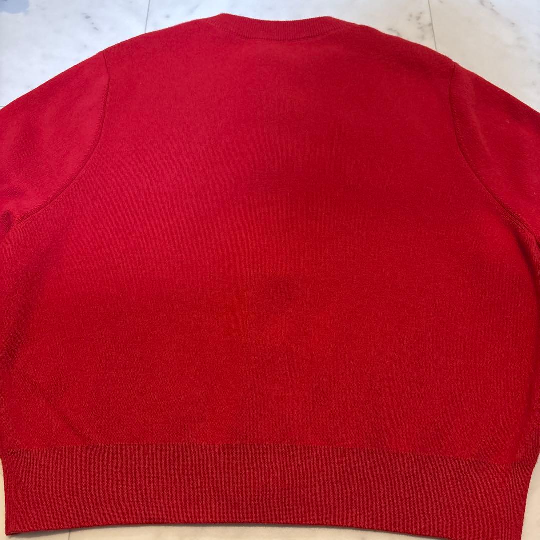 《CABAN》コットンカシミヤクルーネックカーディガン XS レッド(35)
