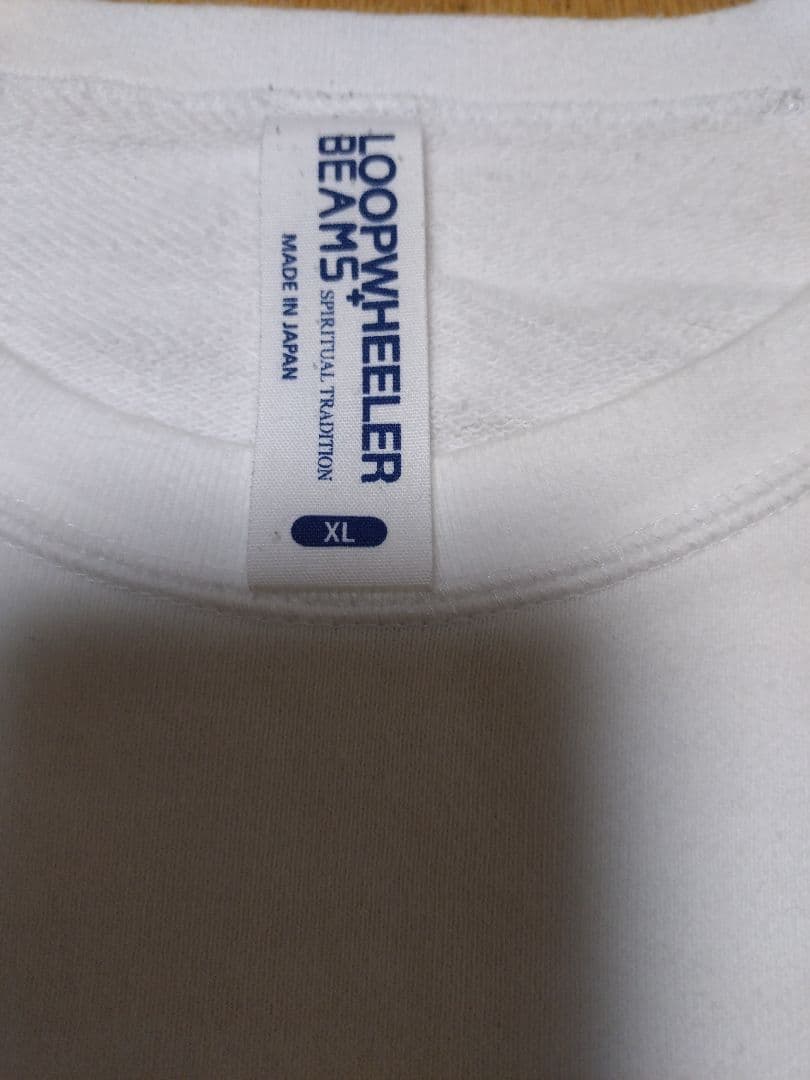 BEAMS別注 LOOPWHEELER BEAMS ホワイト Tシャツ XL