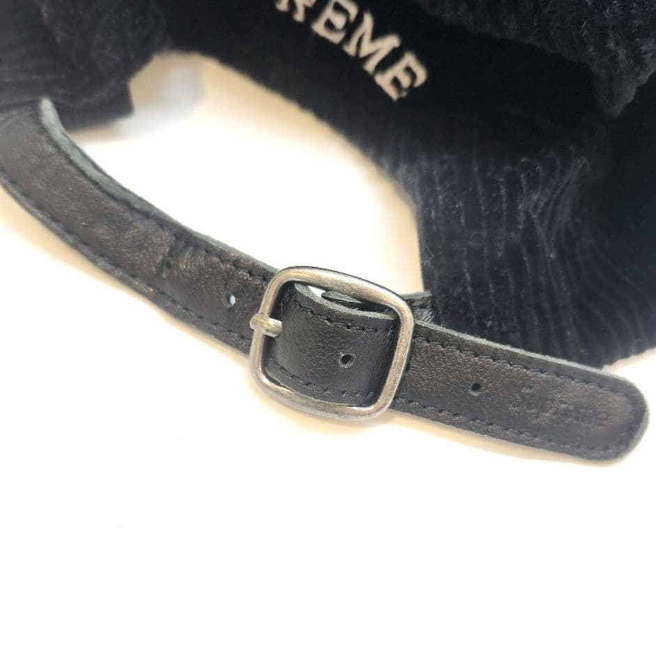 SUPREME 　シュプリーム　コーデュロイ キャップ 　Sロゴ　ブラック