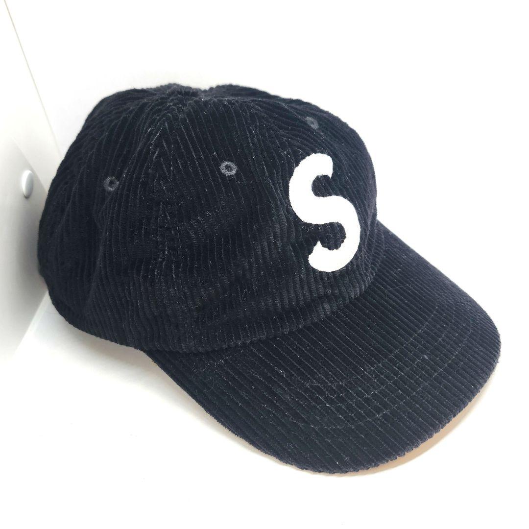 SUPREME 　シュプリーム　コーデュロイ キャップ 　Sロゴ　ブラック
