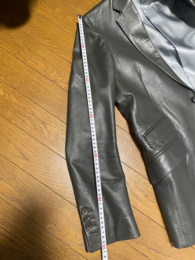 Paul Smithレザー テーラードジャケット 希少なオリーブ色
