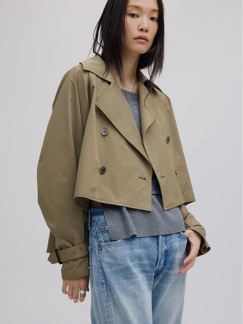 ジャケット・アウター 3WAYTULLE EMBROIDERY DOCKING TRENCH COAT