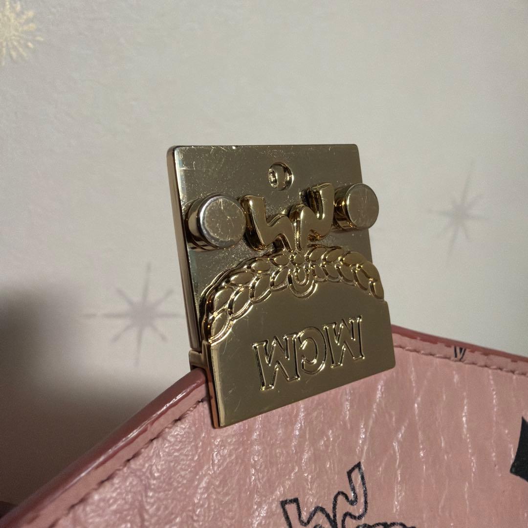 MCM 三つ折り財布　ピンク　箱付き