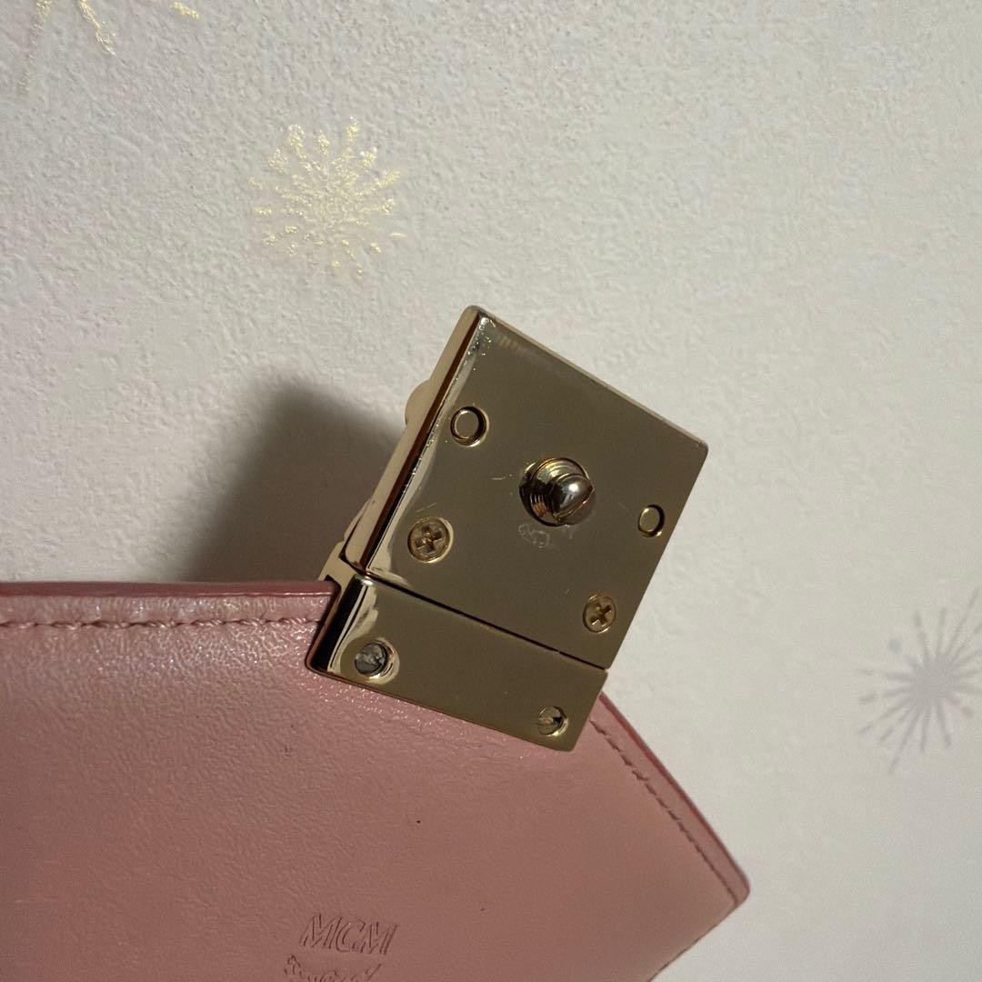 MCM 三つ折り財布　ピンク　箱付き