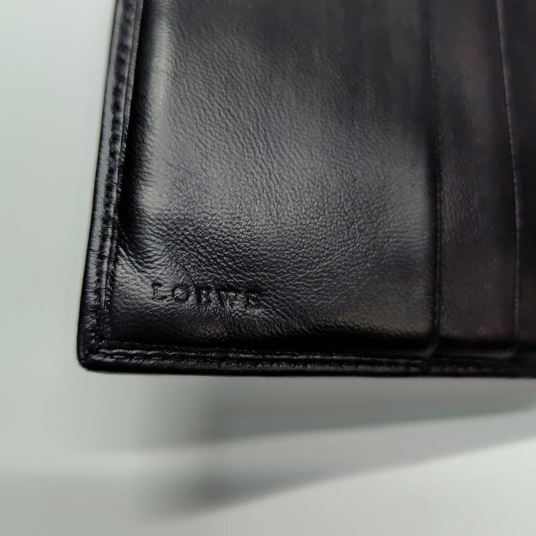 【極美品✨️】LOEWE ナッパ レザー アナグラム 財布 ロゴ 刻印 ブラック
