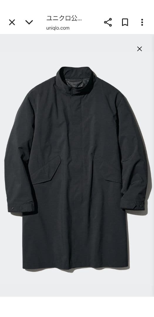 未使用タグ付き ユニクロ ウィンドプルーフ2wayコート 黒 ブラック Mサイズ