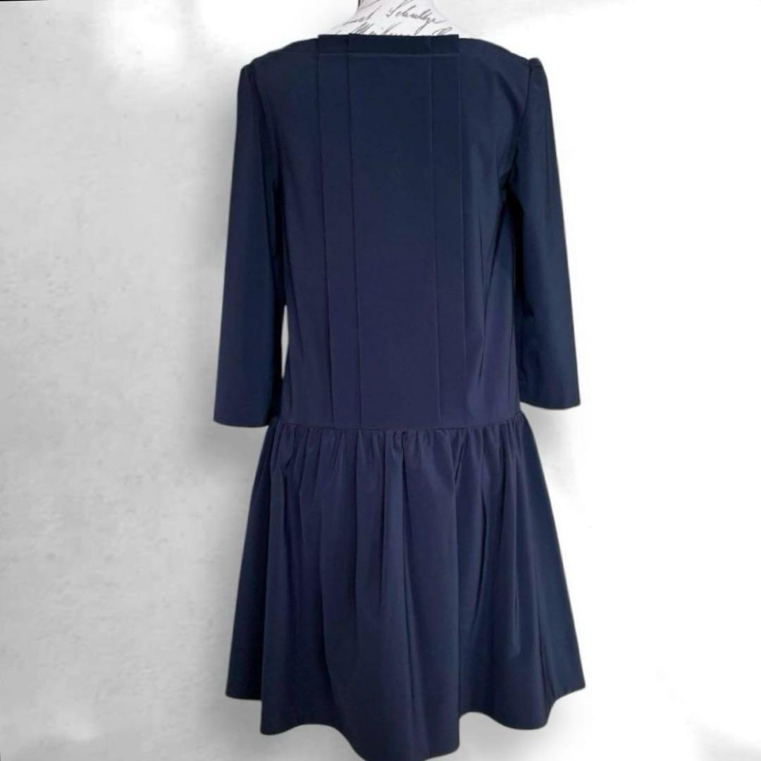 【極美品】フォクシーニューヨーク タックプリーツワンピース 40 手洗い可