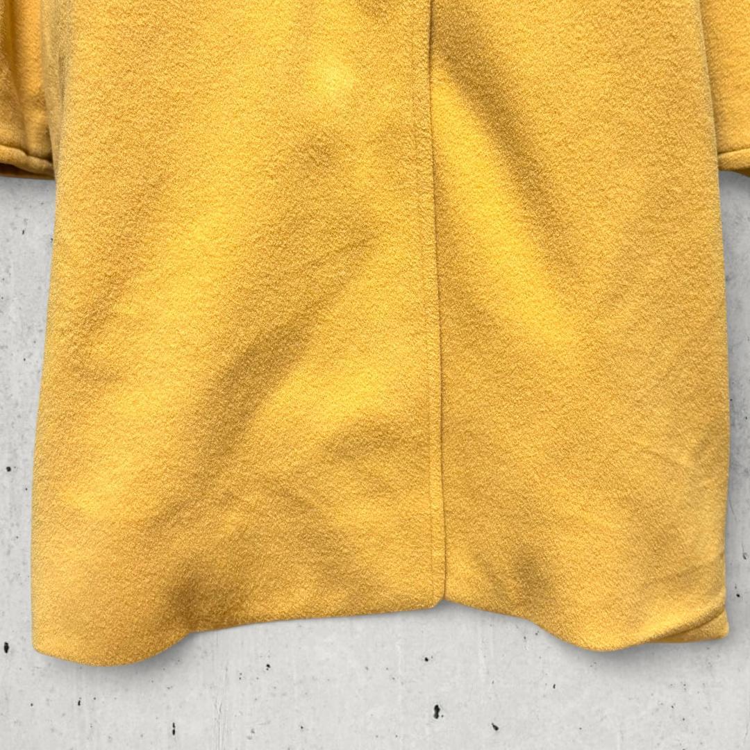 スペイン製Burberrysカシミヤ混ウールロングコートイエローヴィンテージ古着