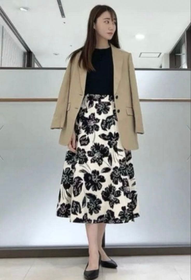 極美品✨アンタイトル フレアスカート【2.4万】ボタニカルプリント日本製3（L）