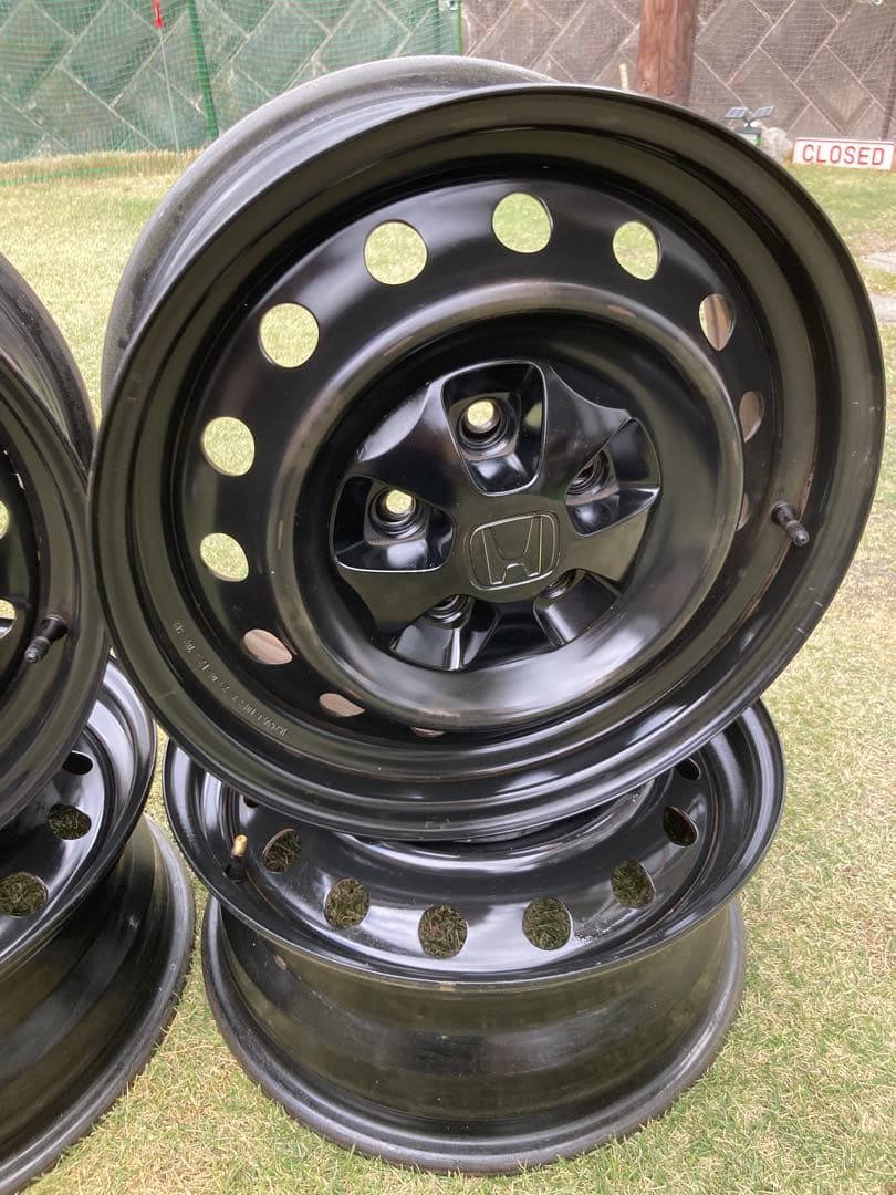 ホンダ 16インチ ブラックホイールスチールエレメントyh2ホイールキャップ付き