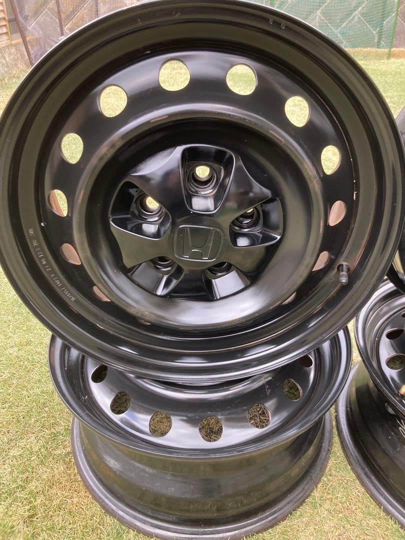 ホンダ 16インチ ブラックホイールスチールエレメントyh2ホイールキャップ付き
