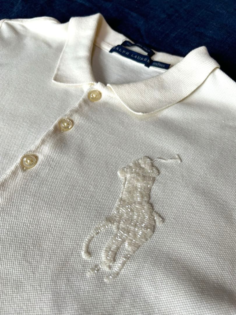 【美品】Ralph Laurenパールビーズ刺繍ポロシャツ