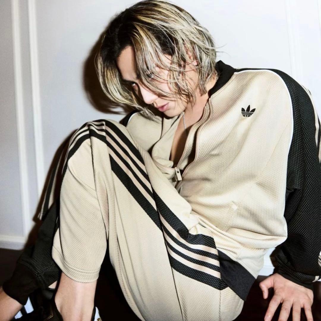 藤井風 adidas ジャージ ルーズ メッシュ トラックパンツ