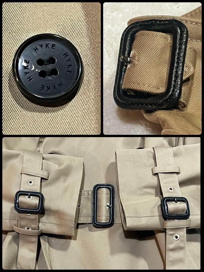 美品☆ ハイク タイトフィット トレンチコート ライナー付き ベージュ 1