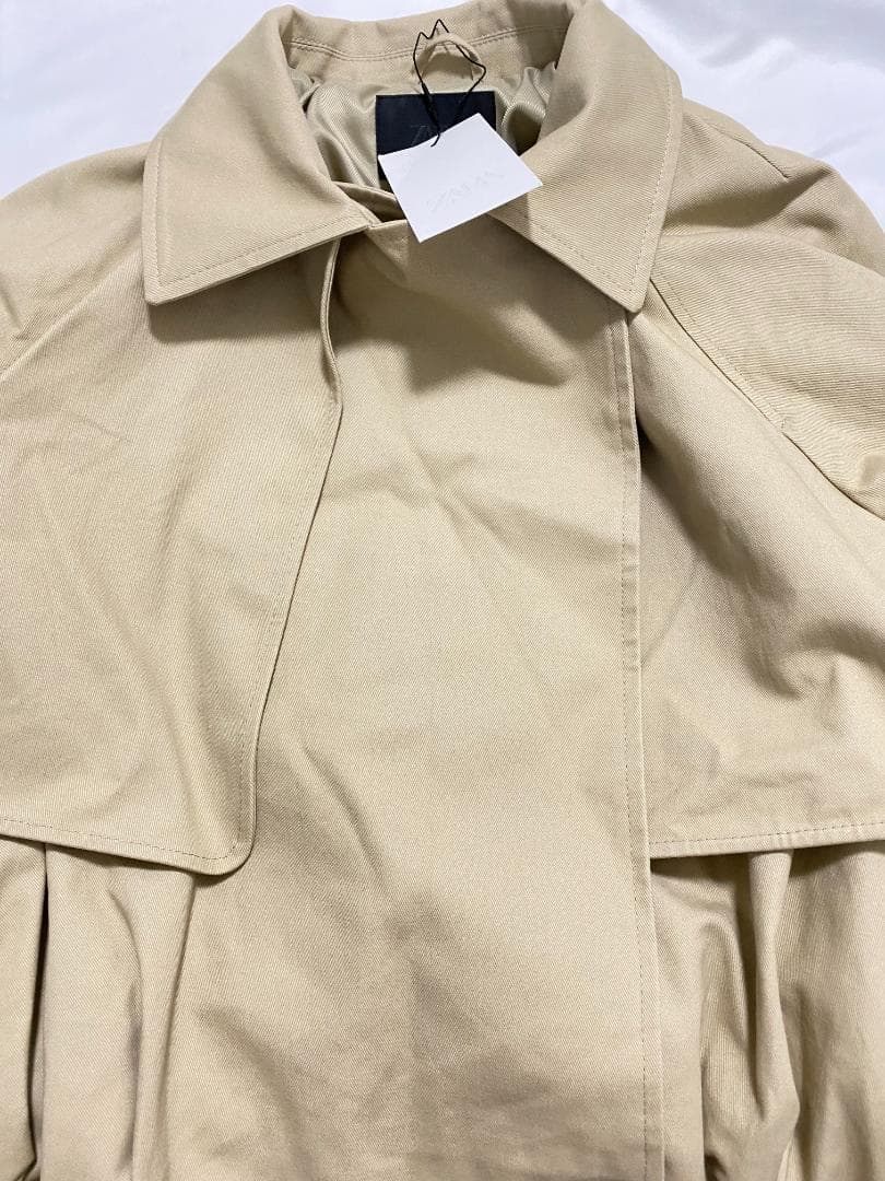 【新品】 ZARA ショートバルーントレンチコート コムギ色 M
