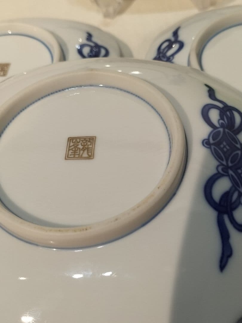 大聖寺伊万里風 龍峰窯　金襴手 金彩　 四方角皿 ６枚　角皿　浅鉢　銘々皿　錦