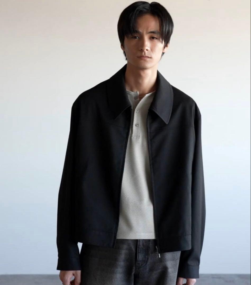 TECH WOOL GABARDINE ZIP BLOUSONブラック