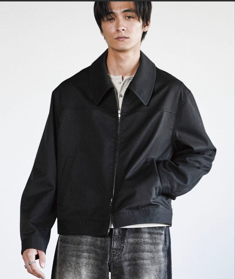 TECH WOOL GABARDINE ZIP BLOUSONブラック