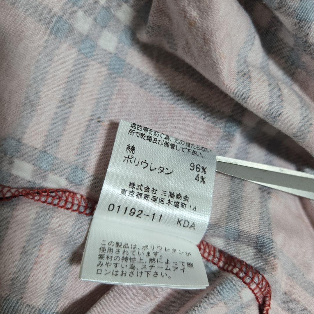 美品 バーバリーブルーレーベル キャミソール ノバチェック 赤 リボン Mサイズ