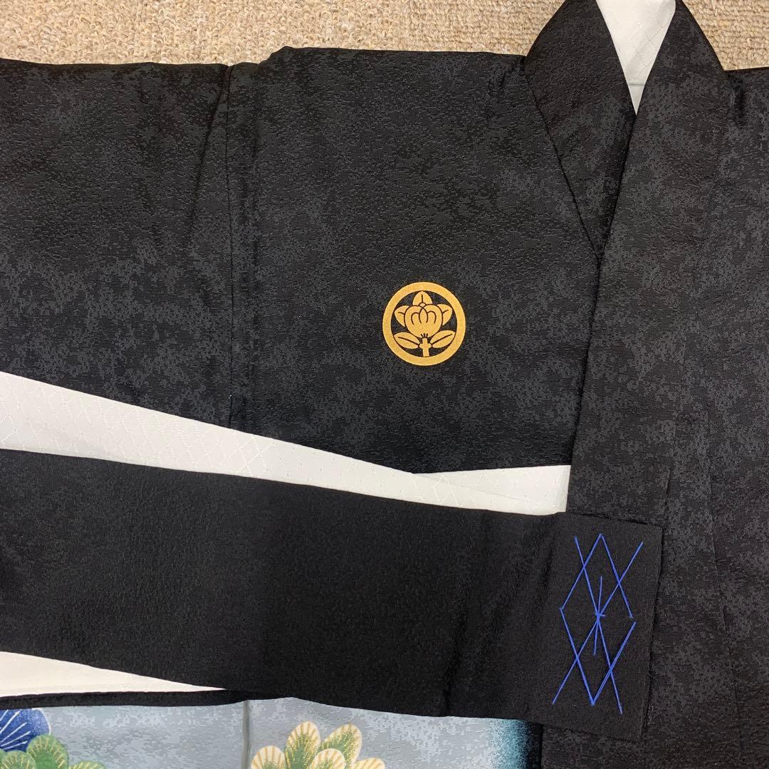 601ayu13□お宮参り 掛け着 祝い着 長襦袢付 七五三にも 3歳 鷹□美品