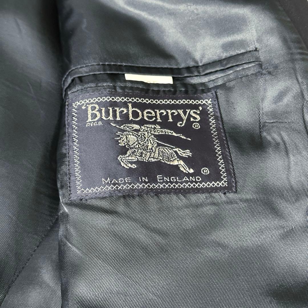 希少 Burberry テーラードジャケット 紺ブレ ダブル 金ボタン XL相当