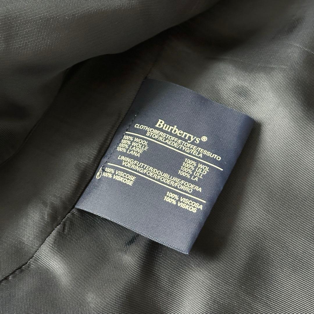 希少 Burberry テーラードジャケット 紺ブレ ダブル 金ボタン XL相当