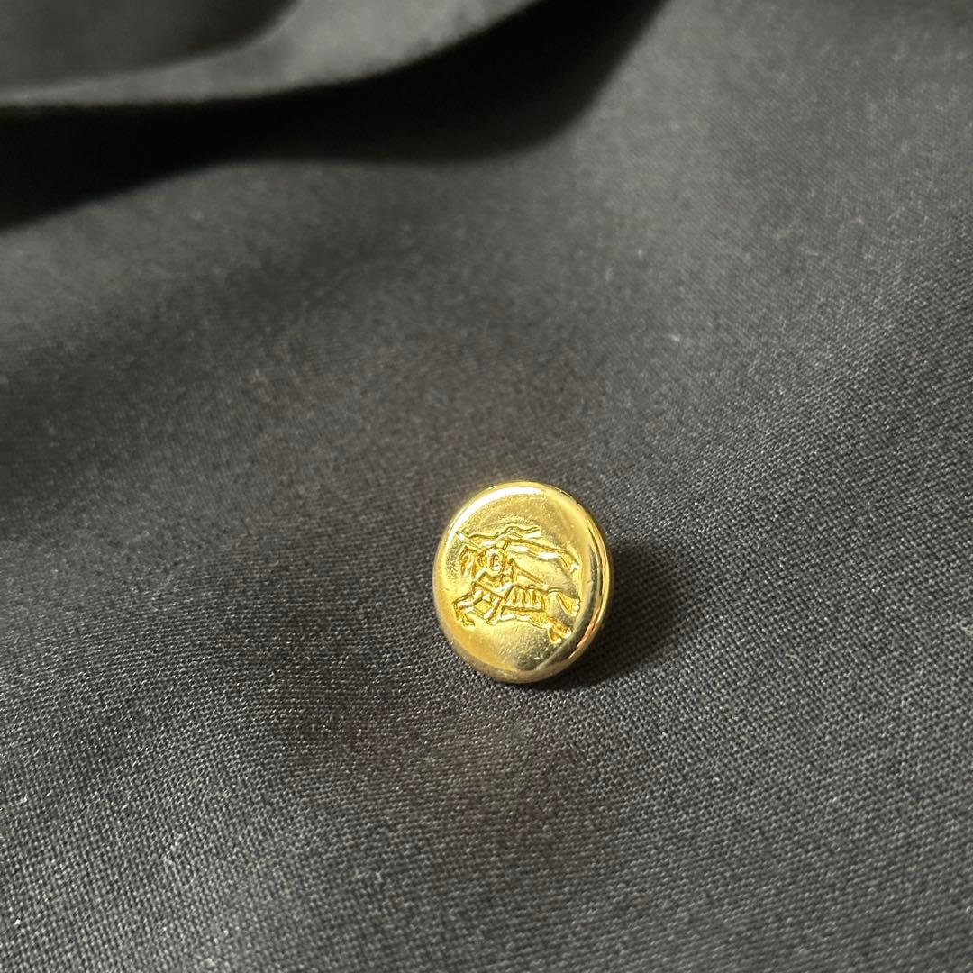 希少 Burberry テーラードジャケット 紺ブレ ダブル 金ボタン XL相当