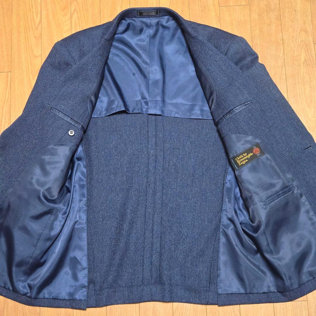 ほぼ未使用 ZEGNA カシミヤ テーラードジャケット ヘリンボーン