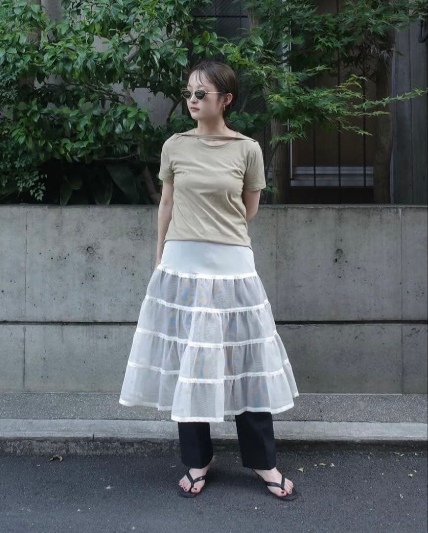 【美品】FUMIKA UCHIDA 半袖Tシャツ　ベージュ　Mサイズ