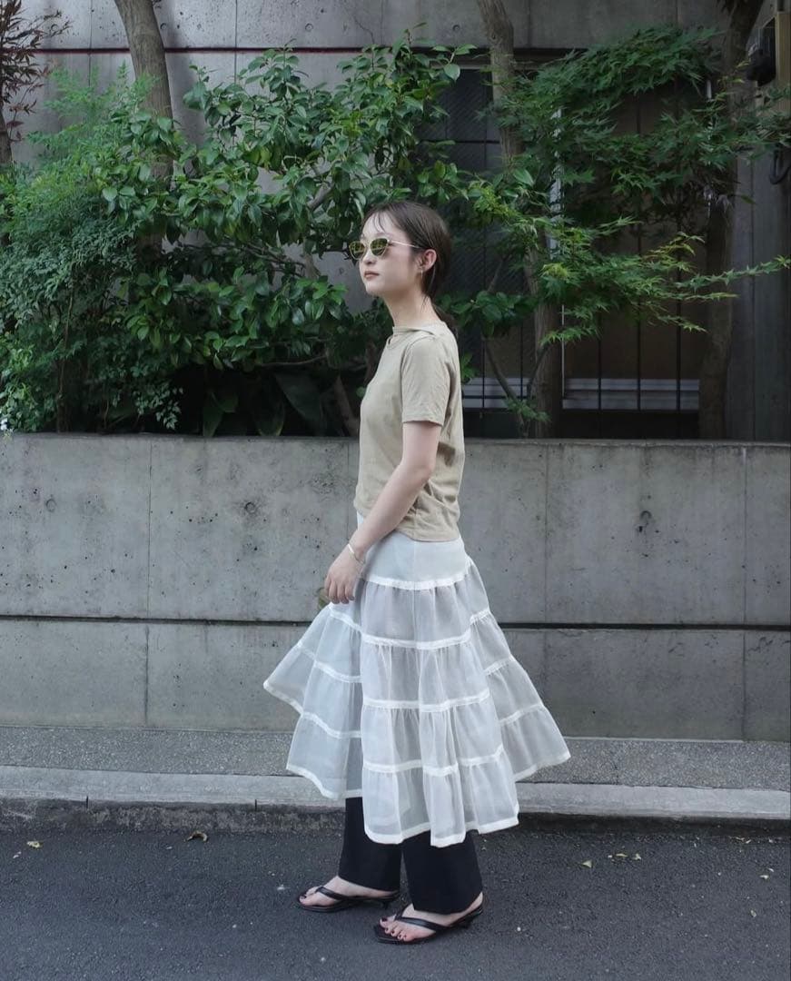 【美品】FUMIKA UCHIDA 半袖Tシャツ　ベージュ　Mサイズ