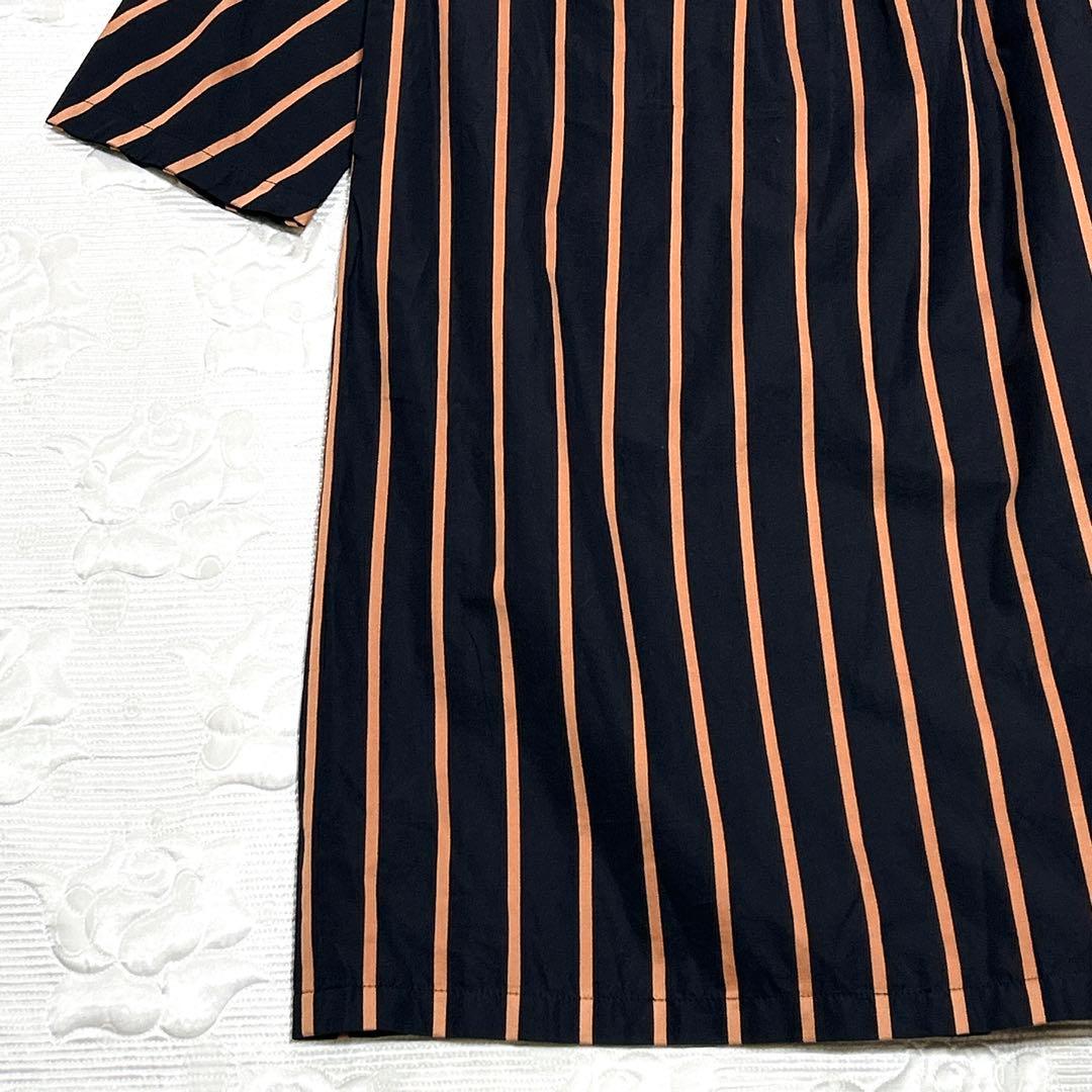 美品❤︎DRIES VAN NOTEN 黒×オレンジ ストライプ ロングワンピース