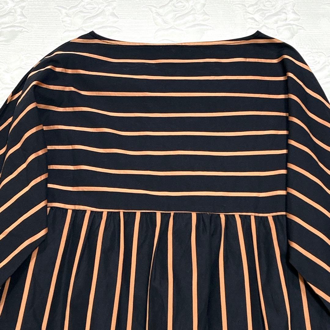 美品❤︎DRIES VAN NOTEN 黒×オレンジ ストライプ ロングワンピース