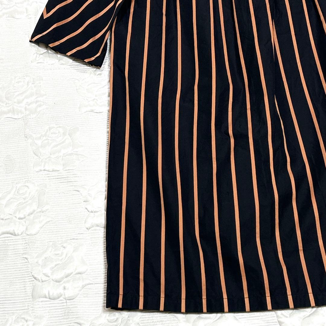 美品❤︎DRIES VAN NOTEN 黒×オレンジ ストライプ ロングワンピース