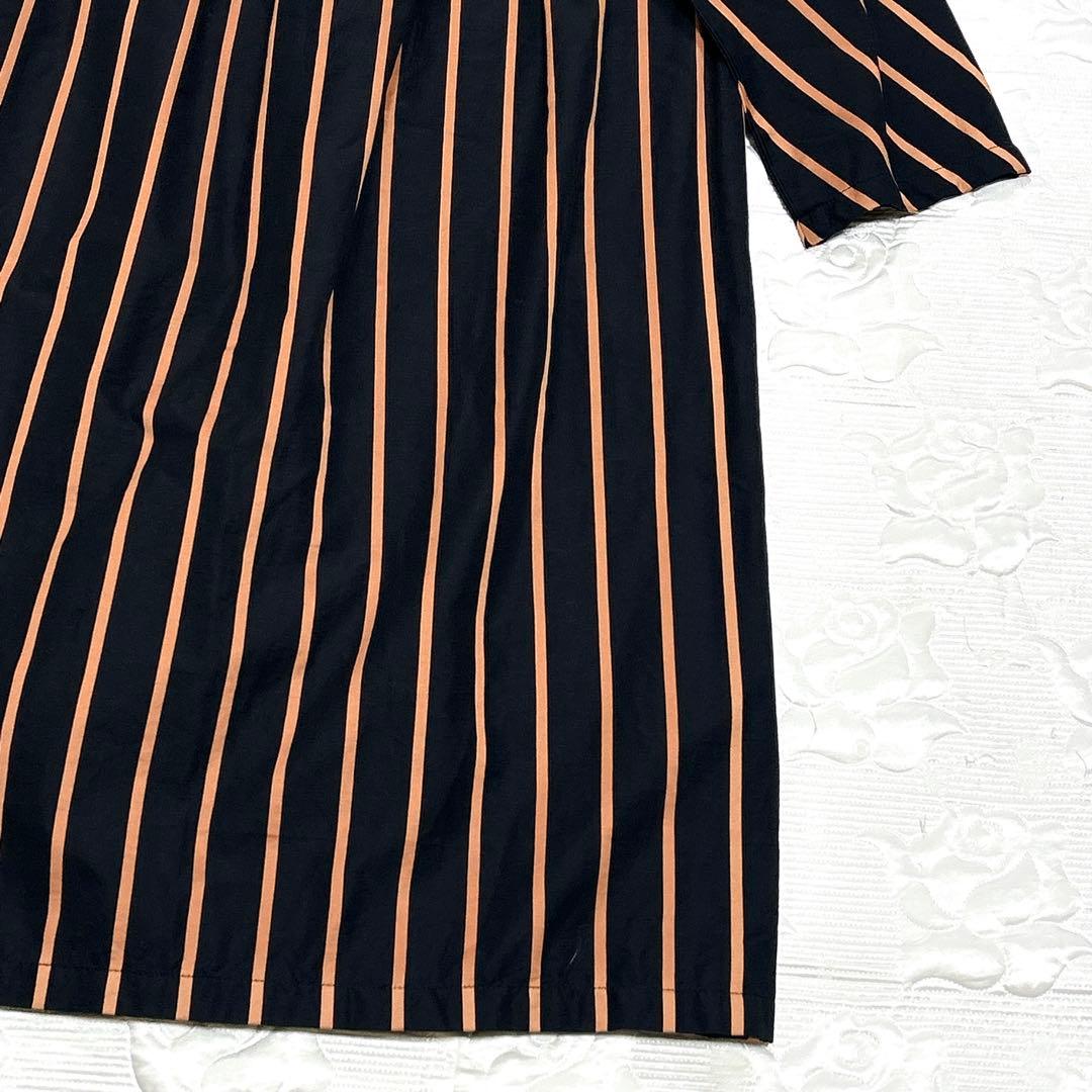 美品❤︎DRIES VAN NOTEN 黒×オレンジ ストライプ ロングワンピース