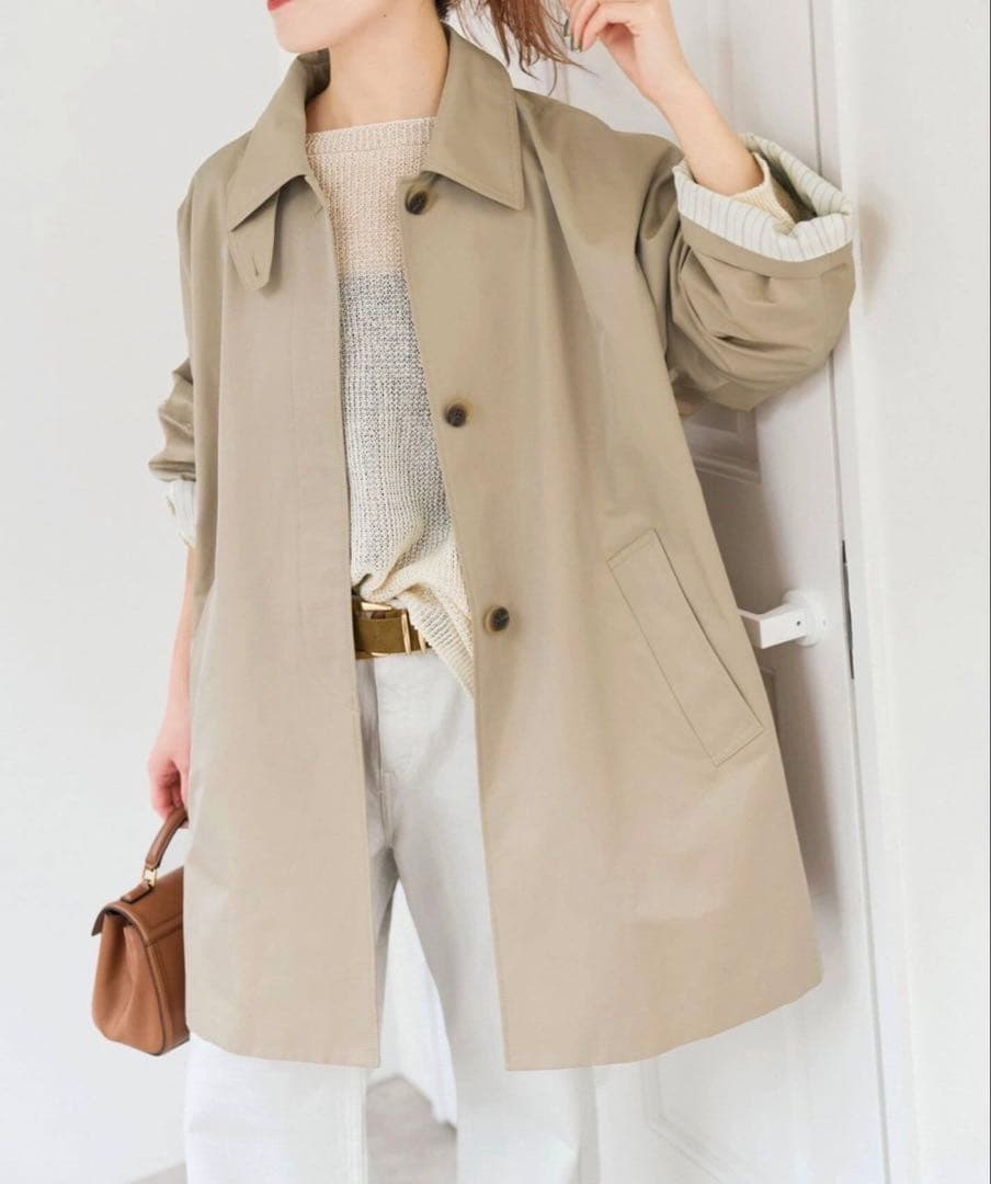 Spick and Span ギャバステンカラーハーフコート今季。