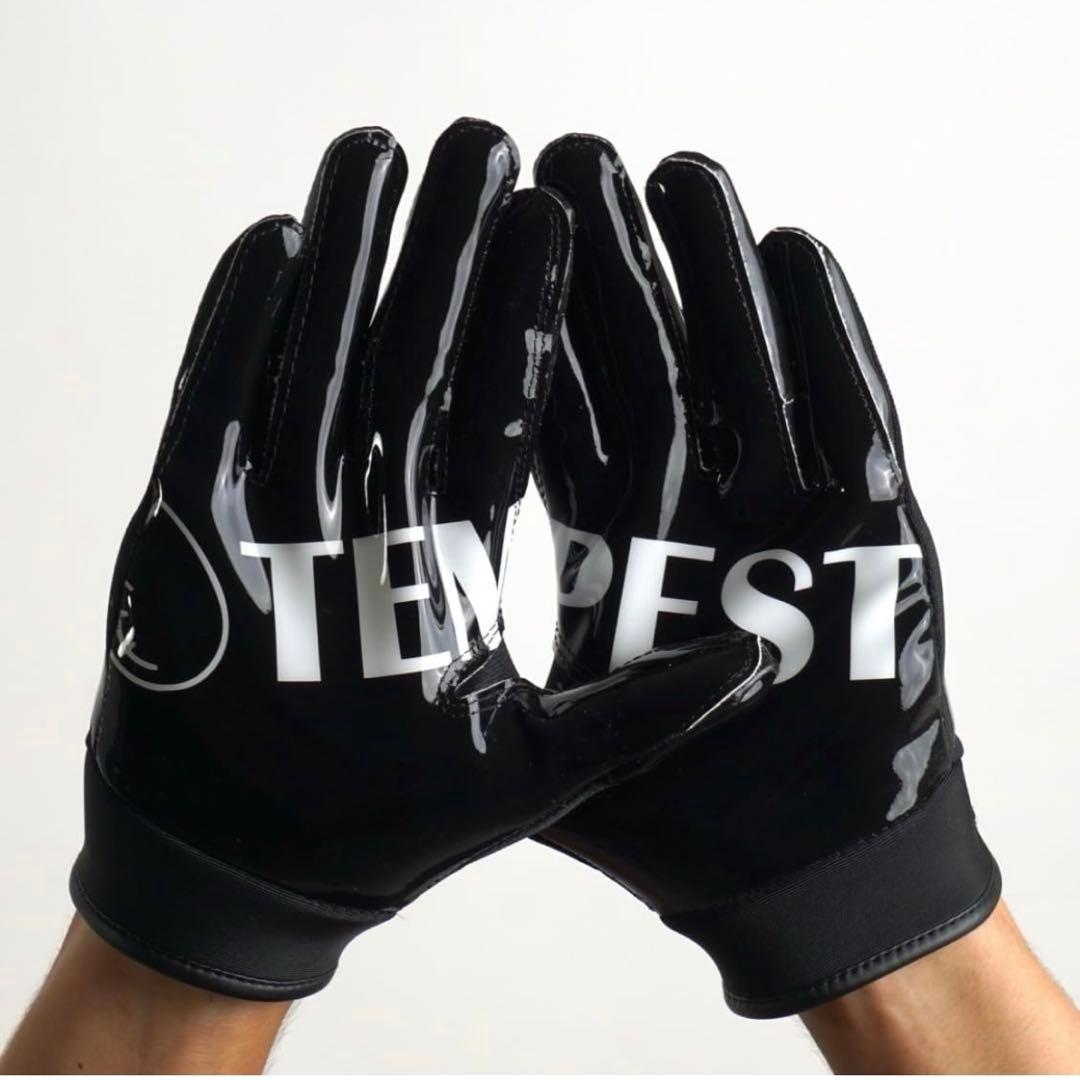 TEMPEST アメリカンフットボール用グローブ フットサル キーパー 黒 S