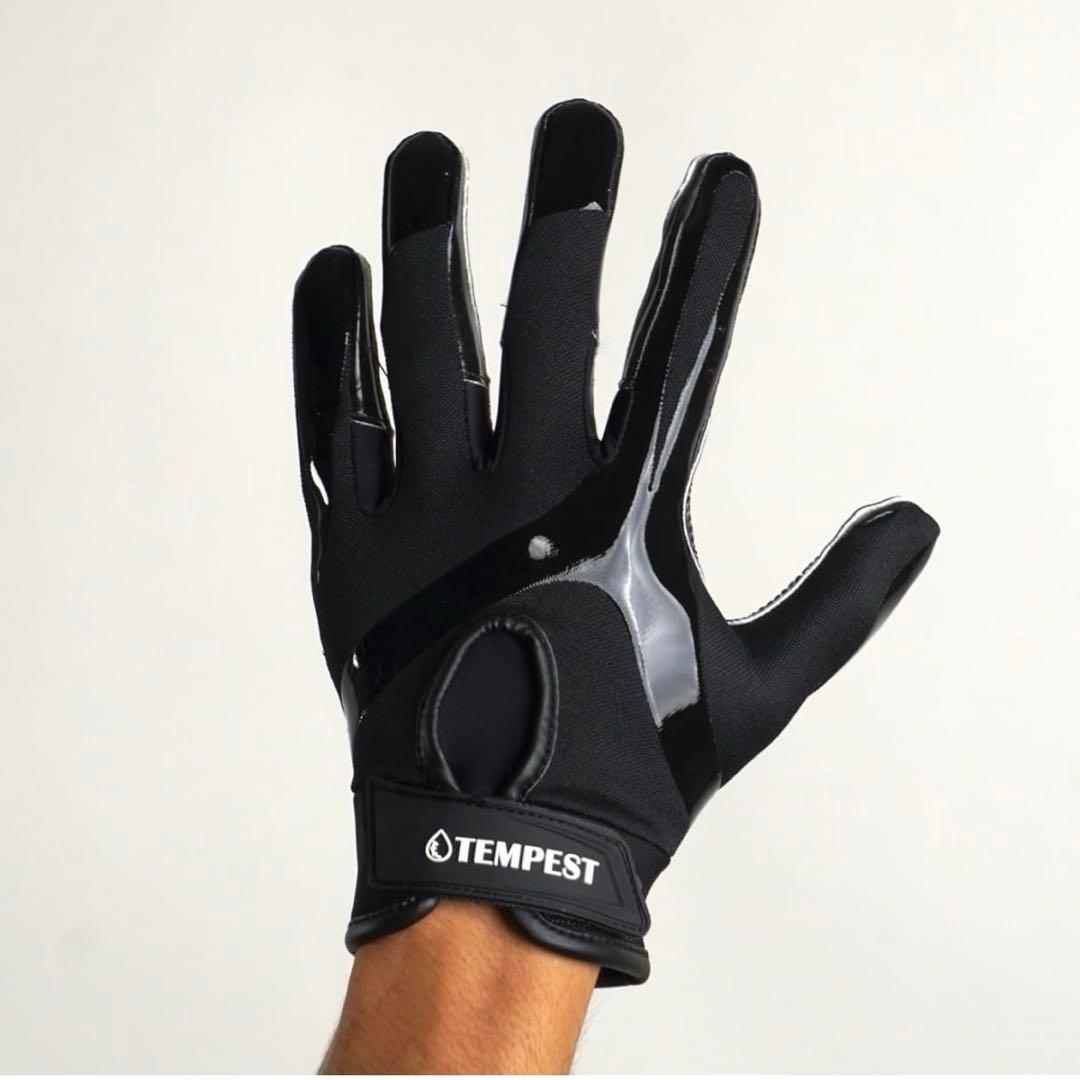 TEMPEST アメリカンフットボール用グローブ フットサル キーパー 黒 S