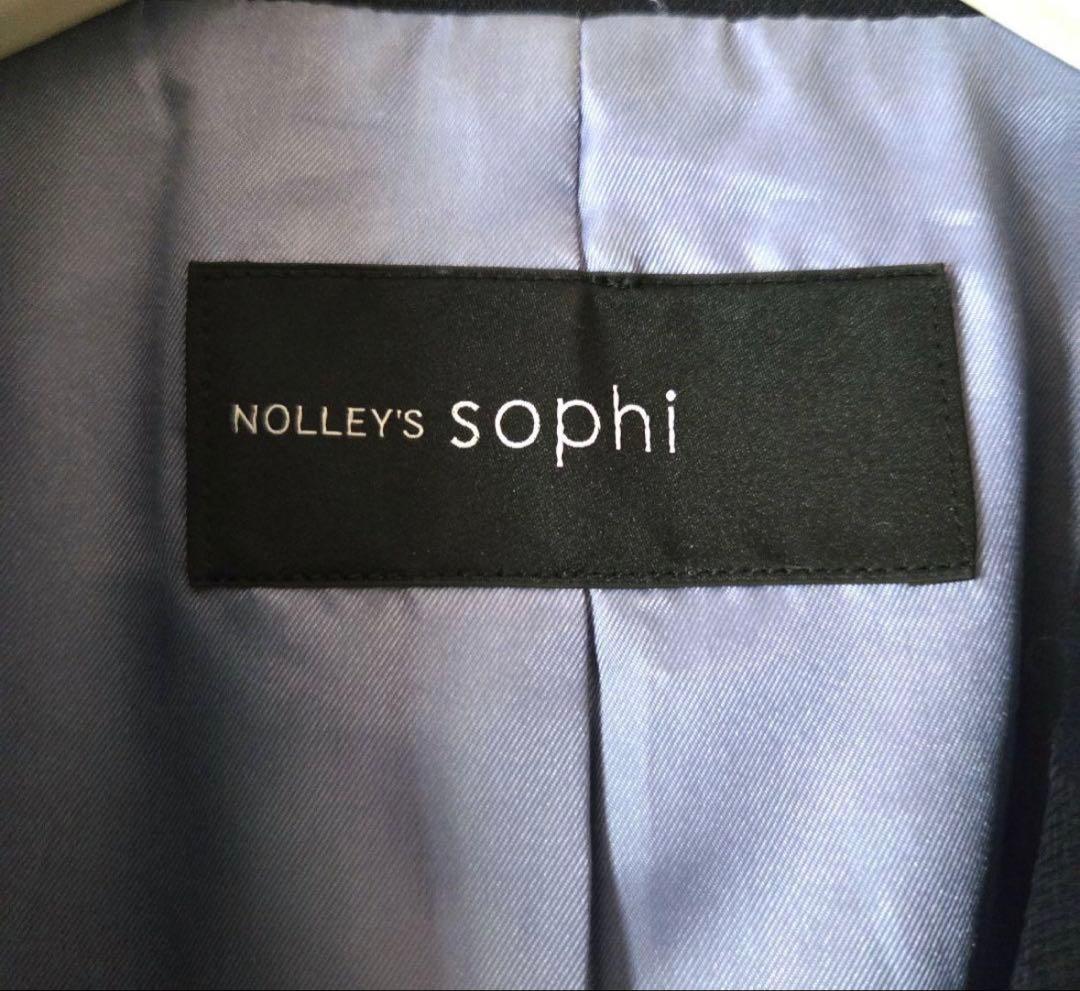 【美品】NOLLEY'S ノーリーズソフィーダブルブレストジャケット 紺ブレ