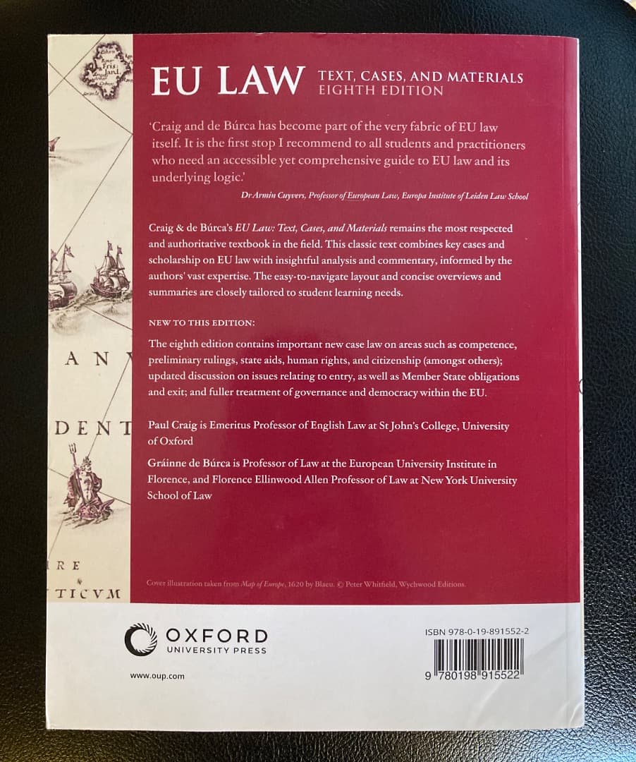 洋書 EU LAW : TEXT, CASES, AND MATERIALS