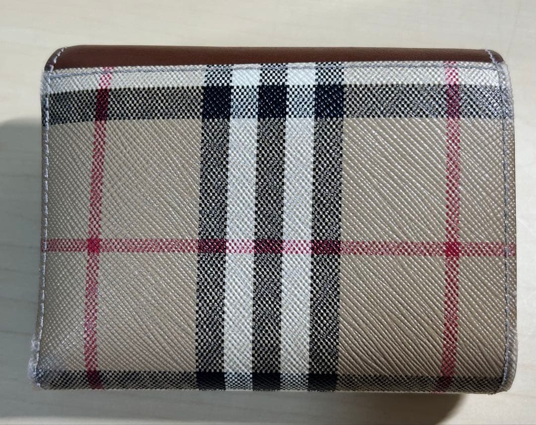 BURBERRY 三つ折り財布 PVCキャンバス×レザー(送料込み)