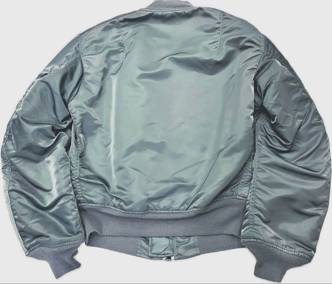 美品 米国製 アルファ MA-1 セージグリーン エドウィン商事 短丈 S 古着