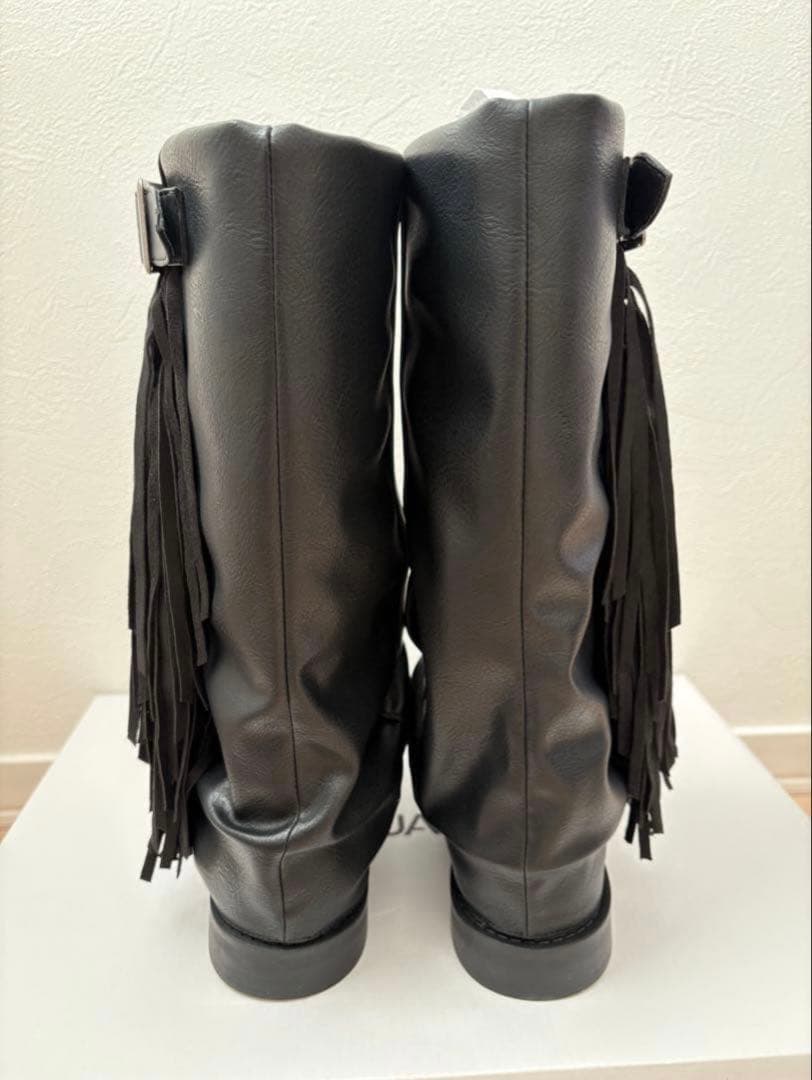 【新品】 LAGUA GEM FRINGE POINT ブーツ フリンジ　M
